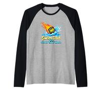 Swim Dad To A Small Tidal Wave Swimming Istruttore Maglia con Maniche Raglan