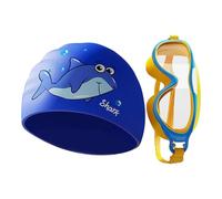 Swim Goggles, Hat Anti Fog Waterproof, Adjustable and Cap Set for Kids, Multifunctional Comfortable Gear Youth Training, Snorkeling, Beach Activities, Swimming Pool Fun