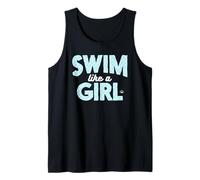 Swim Like A Girl - Maglietta da nuotatrice con motivo a squame di sirena Canotta