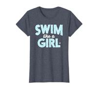 Swim Like A Girl T-Shirt Nuotatori Mermaid Squame Pattern Maglietta