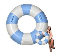Swim Ring, Float Ring Adult, Thickened Anti Rollover Design, 75 cm/35 cm, Striped Swimming Floatie with Handles, Ideal for Beach Party, Pool Fun, Summer Vacation Use