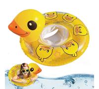 Swim Rings Kids, Inflatable Pool Floats, Duck Shape Design, Built-In Handle, Baby-Friendly Material, Yellow Color, Summer Beach Lake Travel Backyard, 23.62 Inches Yellow