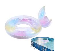 Swim Tube | Iridescent Water Ring Inflatable Pool Tube | Fishtail Design Float Ring | Pool Beach Lake River Float | Outdoor Backyard Water Park Party Vacation Use with