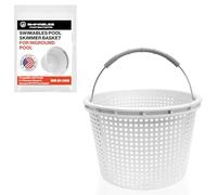 Swimables Cestino per skimmer per piscina interrata, compatibile con cestello Pentair U-3 e cestino per piscina Hayward SP1070, peso in ottone integrato, manico in acciaio inossidabile 316 e comoda