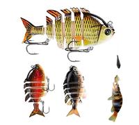 Swimaits snodato, esca da multi-articolata, 3 pezzi kit di esche di pesce realistiche con ganci tripli, Crankbaits pescatori da per luccio, crape arlecchino, salmone, b