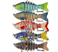 Swimbait - Esche da pesca realistiche, 7 pezzi, esche artificiali | Realistico Swimbaits per la pesca per l'acqua salata riva di campeggio stagno Kayak Getto all'aperto Trota cena