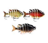 Swimbait multi-articolato, Swimaits guarnizioni, 3 pezzi kit di esche per pesci realistiche con ganci tripli, Crankbaits per nuoto, attrezzatura da per luccio, crape arlecchino, l