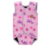 Swimbubs Costume da Bagno UV per Bambina con Muta da Nuoto per Bambini (18-30 Mesi, Pink Dolphin)