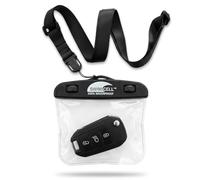 SwimCell Custodia Impermeabile Per Chiav - Portafoglio Subacqueo - Sin | Con Cordino da Collo e Bracciale per Braccio - Portachiavi Per Auto e Portamonete per Nuoto, Surf, Mare, Corsa - 8 x 10 cm