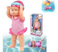 Swimming Baby Doll for Pool, 2025 Upgrade Waterproof Swimming Doll with Movable Joints, Battery-Powered for Realistic Swimming Action, Swimming Dolls for Pool, Bathtub with Detachable Suit (A)