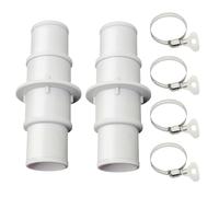 Swimming Pool Hose Adapter, Fast Connect Coupler with Clamps, 1/4 to 1/2 Inch Pipe Fitting, Leak-Resistant Connector Set for Backyard, Garden, Hotel, Beach, House, White, Gray