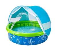 Swimming Pool With Canopy - Foldable Kids Splash Pool, Sun Protection Shade Shelter, Spacious Portable Outdoor Water Play Tub | Backyard Garden Recreation, Summer Cooling Fun, Park Family Activity