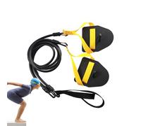Swimming Resistant Exercise Bands, Elastic Strength Band with Swim Paddle Fins, Portable Swimming Stretch Belt, Adjustable Resistances, Ideal for Land and Water Training Use