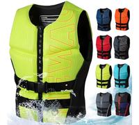 Swimming Vest Neoprene Adult Kids Adjustable Lightweight Buoyancy Aid for Paddle Boarding Snorkeling Boating Sailing Fishing Kayaking Watersports Outdoor Safety Gear Equipment(Yellow,S)