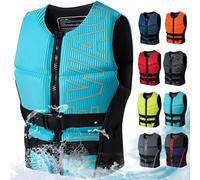 Swimming Vest Neoprene Adult Kids Adjustable Lightweight Buoyancy Aid for Paddle Boarding Snorkeling Boating Sailing Fishing Kayaking Watersports Outdoor Safety Gear Equipment(Blue,XL)