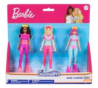SwimWays Barbie - Confezione da 3 personaggi subacquei, accessori per piscina e giocattoli da piscina per bambini, forniture per feste in piscina e giocattoli acquatici per bambini dai 5 anni in su