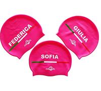 Swimxwin Cuffia in Silicone con Nome | Barbara | Cuffia da Nuoto| Grande Comfort e aderenza | Design e Stile Italiano | Color Rosa |