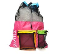 Swimz Elite Club Mesh Backpack - Multi Brights, grande borsa a rete da nuoto, borsa per attrezzatura da nuoto