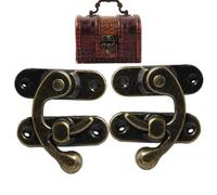 Swing Brack Clasm Latch - Brass Retro Lock, mini chiusura a gancio | 3,2x2,7 cm stile vintage con design, fibbia destra sinistra Hasp per la cassetta degli attrezzi per gioielli valigia