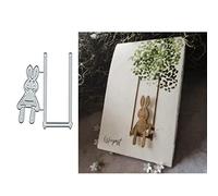 Swing Bunny Rabbit - Stampi per fustellatura in metallo, a forma di foglia di coniglio, per scrapbooking fai da te, album, goffratura decorativa, fustelle per carta, creazione di biglietti