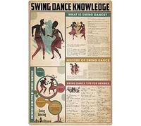 Swing Dance Knowledge Sala da ballo Vintage Home Decor Poster Decor Poster Wall Art Targa in latta Decor Poster Poster in metallo 20 x 30 cm
