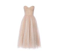 Swing Fashion Glamour | Silber | XS Midi Donna Elegante Festivo | Vestito da Festa Sera | Abiti da Sposa Tulle Ballo | Abito Glitterato | Corsetto | Argento | 34