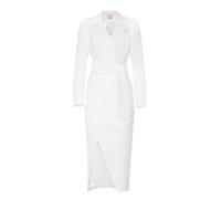 Swing Fashion Moss | Weiß Midi Donna Elegante Festivo Festa Sera Sposa | Abito da Ballo Vestito | Abiti da Cocktail | Manica Lunga | Bianco | 38 (M), M