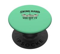 Swing Hard In Case You Hit It More Holes Golf Meme PopSockets PopGrip Adesivo
