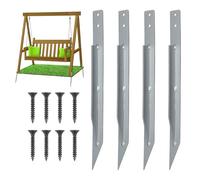 Swing Set Anchors, Metal Heavy Duty Ground Anchors, 17.32x1.18 Inches High Wind Multi-Purpose Hardware Accessories with Screws, Tie Down Trampoline Stake for Wooden Swings, Outdoor Garden Yard