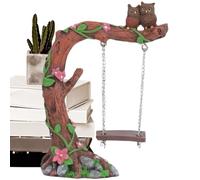 Swing Statue, Landscape Decoration, Resin Owl Figurine, Detailed Hand-Painted Finish, Resin Material, Gift Idea, Ideal for Home, Living Room, Bedroom, Garden, Patio, Bookshelf, Display