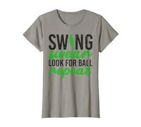 Swing Swear Look per Ball Repeat Golf Sport Maglietta, Donna, Ardesia, S