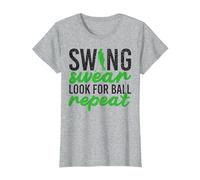 Swing Swear Look per Ball Repeat Golf Sport Maglietta, Donna, Grigio Melange, XS