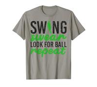Swing Swear Look per Ball Repeat Golf Sport Maglietta, Uomo, Ardesia, XXL