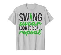 Swing Swear Look per Ball Repeat Golf Sport Maglietta, Uomo, Argento, 3XL
