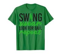 Swing Swear Look per Ball Repeat Golf Sport Maglietta, Uomo, Verde Mela, M