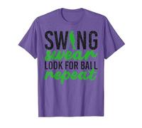 Swing Swear Look per Ball Repeat Golf Sport Maglietta, Uomo, Viola mélange, L
