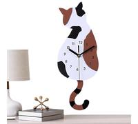 Swing Tail Cat Wall Clock - Cute Battery Operated Cartoon Clock for Dormitory, Hotel, Restaurant, Living Room, Kitchen | Modern Cat Clocks Home and Business Wall Decor