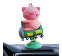 Swinging Car Ornaments - Mini Cartoon Swing Animals For Dashboard, Car Interior Decorations, Spring Figurines With No Deformation For Dashboard, Desk, Bedside, Office, Home, Gift And Cute Decoration A