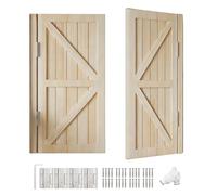 Swinging Doors Cafe Doors, Two-Way Double Solid Wood Swing Door with Hinges, 28" 30" 32" 34" Auto Close Half Door for Kitchen, Bar, Hallway(Beige,49" x36")
