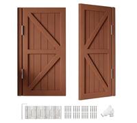 Swinging Doors Cafe Doors, Two-Way Double Solid Wood Swing Door with Hinges, 28" 30" 32" 34" Auto Close Half Door for Kitchen, Bar, Hallway(Brown,47" x39")