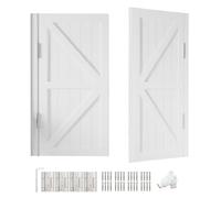 Swinging Doors Cafe Doors, Two-Way Double Solid Wood Swing Door with Hinges, 28" 30" 32" 34" Auto Close Half Door for Kitchen, Bar, Hallway(White,28" x39")