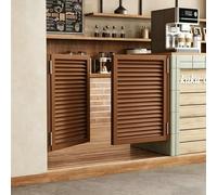 Swinging Doors Half Door, Wood Saloon Doors with Hinges, Double Swing Cafe Door Auto Close, Diverse Styles for Doorway Kitchen Shop Entrance Partition Pub Walnut3 130×90cm