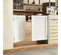 Swinging Doors Half Door, Wood Saloon Doors with Hinges, Double Swing Cafe Door Auto Close, Diverse Styles for Doorway Kitchen Shop Entrance Partition Pub White3 100×90cm