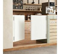 Swinging Doors Half Door, Wood Saloon Doors with Hinges, Double Swing Cafe Door Auto Close, Diverse Styles for Doorway Kitchen Shop Entrance Partition Pub White1 120×90cm