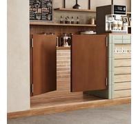 Swinging Doors Half Door, Wood Saloon Doors with Hinges, Double Swing Cafe Door Auto Close, Diverse Styles for Doorway Kitchen Shop Entrance Partition Pub Walnut1 90×90cm