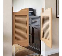 Swinging Doors Half Door, Wood Saloon Doors with Hinges, Double Swing Cafe Door Auto Close, for Doorway Kitchen Shop Entrance Partition Pub Natural Wood 130×90cm