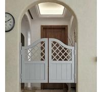 Swinging Doors, Wood Saloon Doors with Hinges, Double Swing Cafe Door Auto Close, for Doorway, Bar, Garden, Balcony, Courtyard Gray 80×90cm