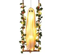 Swinging Ghost Decor - 120cm Light Up, Halloween Outdoor Ornament, Hanging | Halloween Swinging Ghost - 120cm Hanging Light, Outdoor Yard Decor, Spooky Holiday Ornament, Porch Party Decoration,