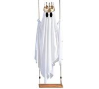 Swinging Ghost - Large Outdoor | 4.9 Ft Lighted Halloween Decor | 6.5 Ft Total Suspended Height, Built-In Battery Powered, Frightful Glowing Figure, for Porch & Tree Yard Display