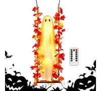Swinging Ghost Outdoor | Decor 3.94ft Large Spooky Light Up Decoration | | Swinging Light Up Ghost for Outdoor, Front Porch, Tree, Yard, Garden, Patio, Home, Balcony, Holiday